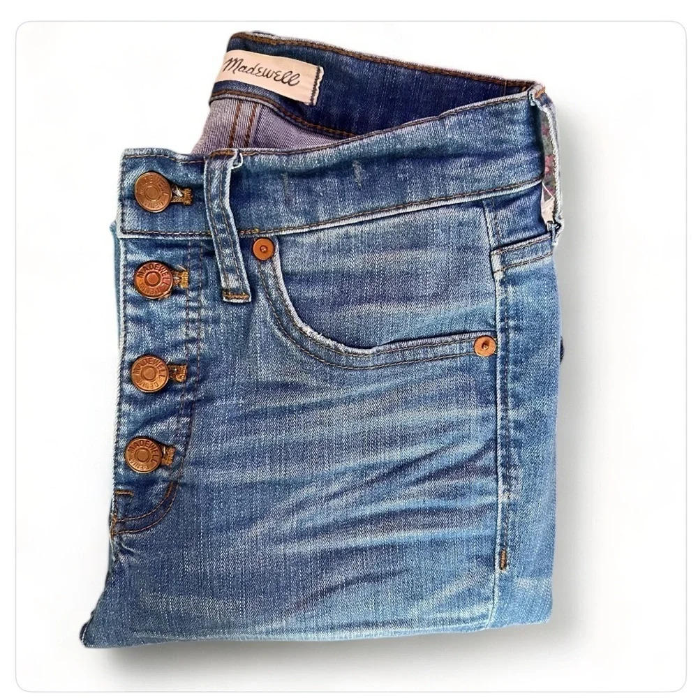 Madewell Sz 23/26 Cali Demi-Boot Jeans in Bronson Wash: Button-Front Edition - Picture 7 of 8